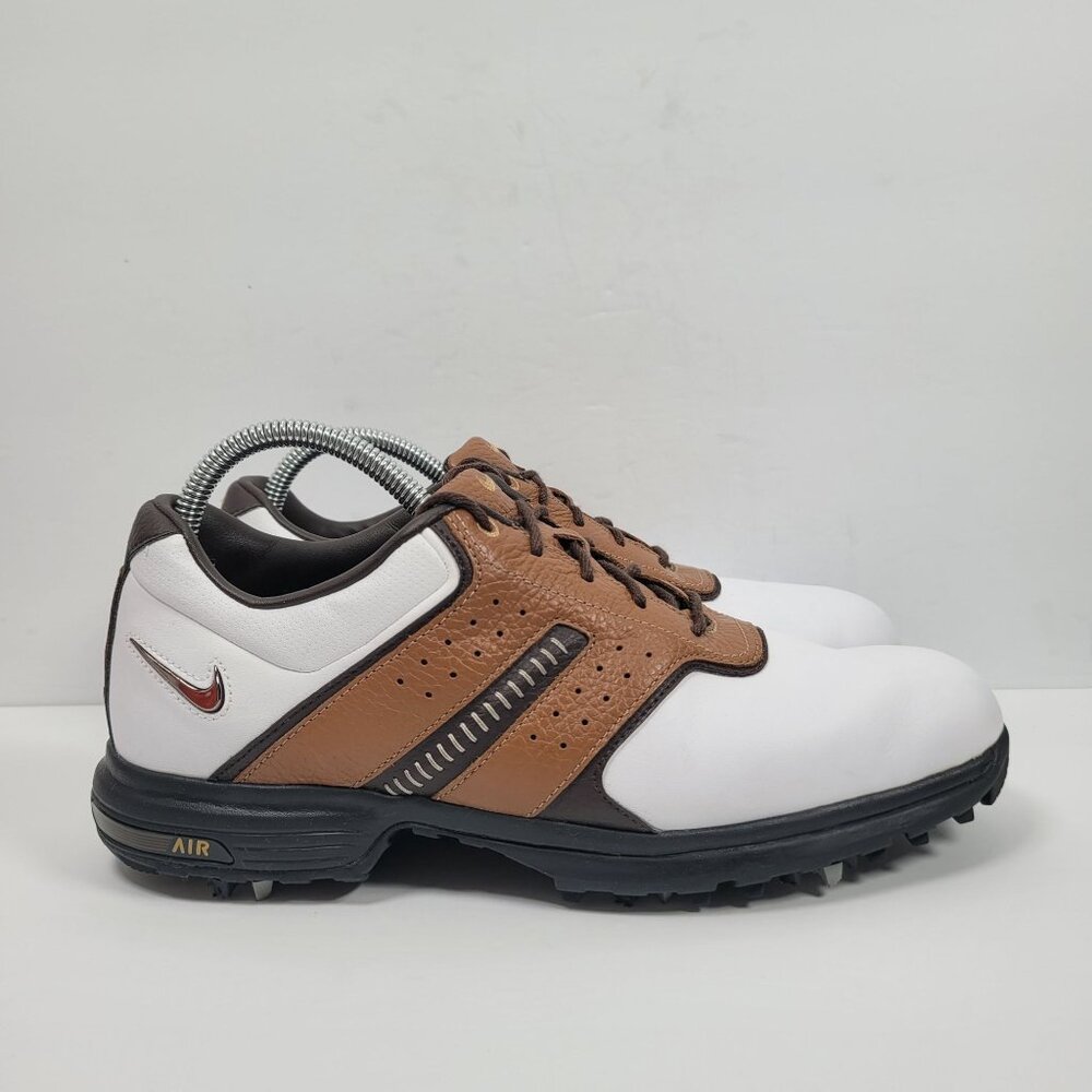 Nike Air Tour Saddle Men's White Brown Golf Shoes 418535-172 US Size 8